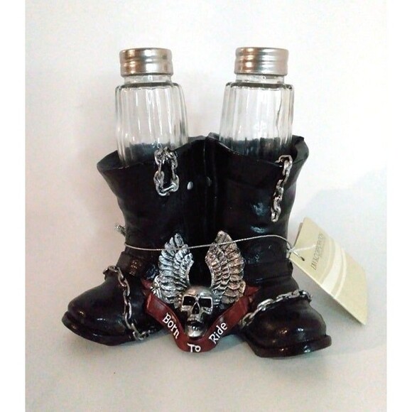 Born To Ride Boot Salt & Pepper Shakers By DWK Corporation-World Of Wonders - Picture 1 of 6